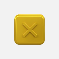 Obraz premium3D rejected sign Cross Check mark. Cross sign can be used as symbols of wrong