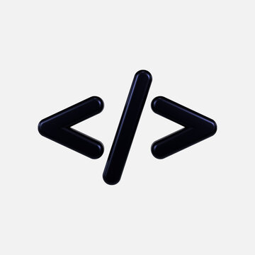coding icon or logo isolated sign symbol Programming code product development icon 3D render