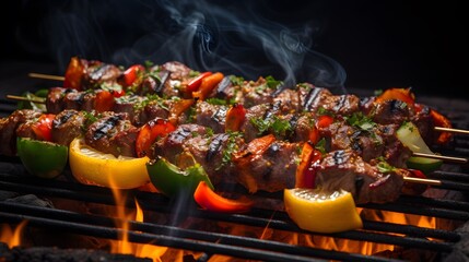 Grilled Adana Kebap skewers