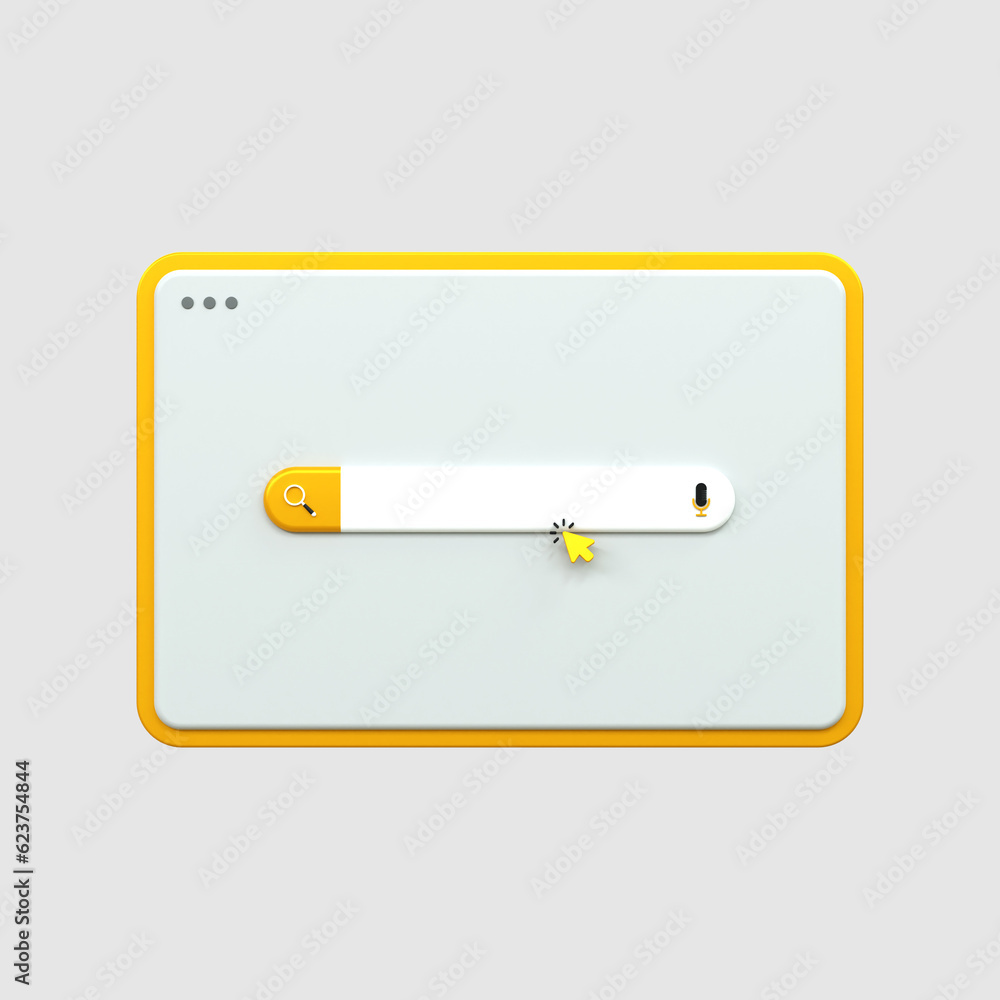 Aufkleber minimal realistic blank 3d search bar on pink background web search concept 3d rendering