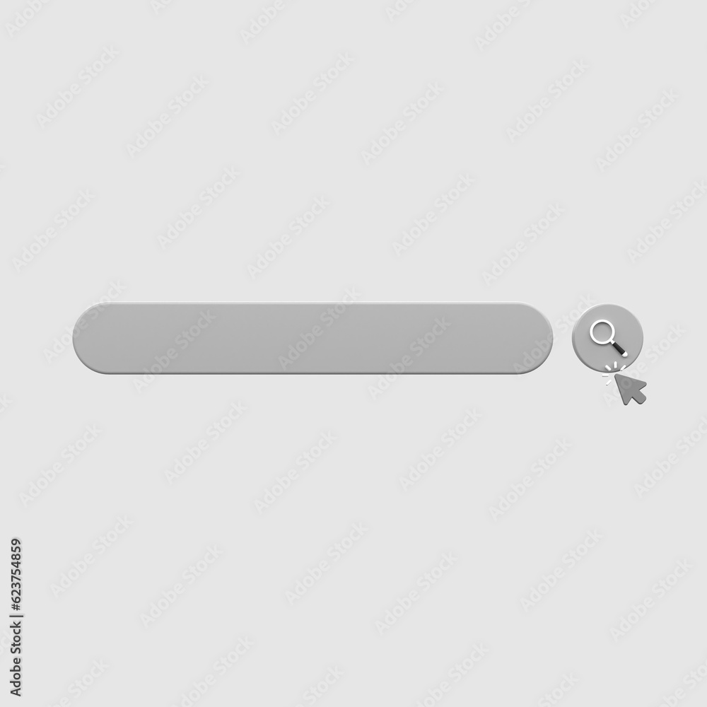 Aufkleber minimal realistic blank 3d search bar on pink background web search concept 3d rendering