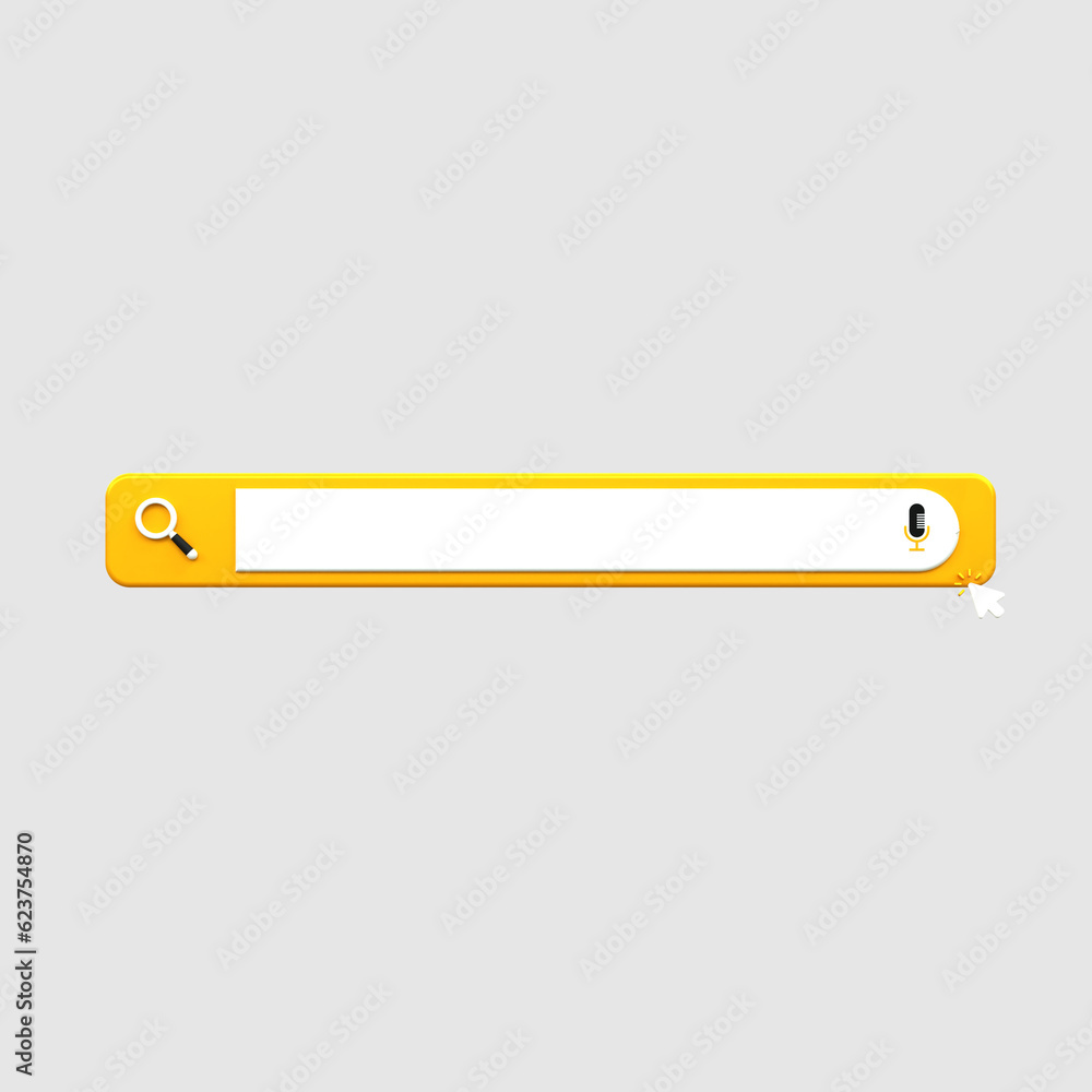 Aufkleber minimal realistic blank 3d search bar on pink background web search concept 3d rendering