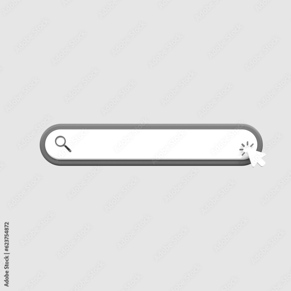 Aufkleber minimal realistic blank 3d search bar on pink background web search concept 3d rendering