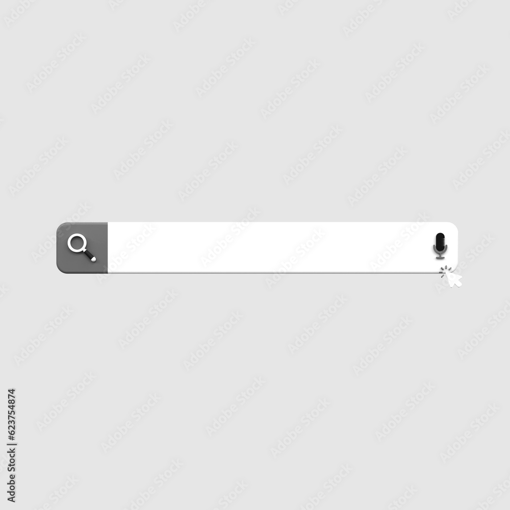Aufkleber minimal realistic blank 3d search bar on pink background web search concept 3d rendering