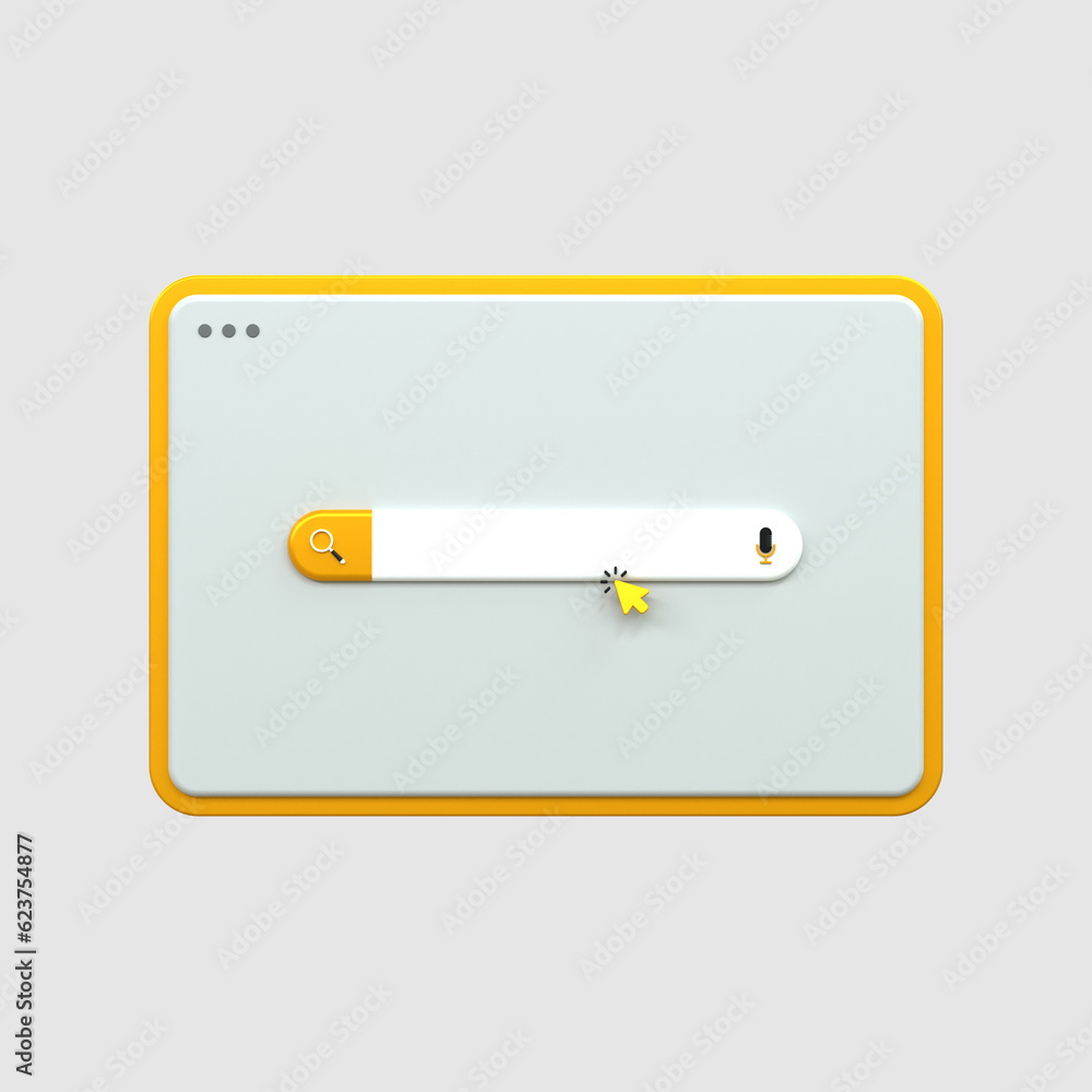 Aufkleber minimal realistic blank 3d search bar on pink background web search concept 3d rendering