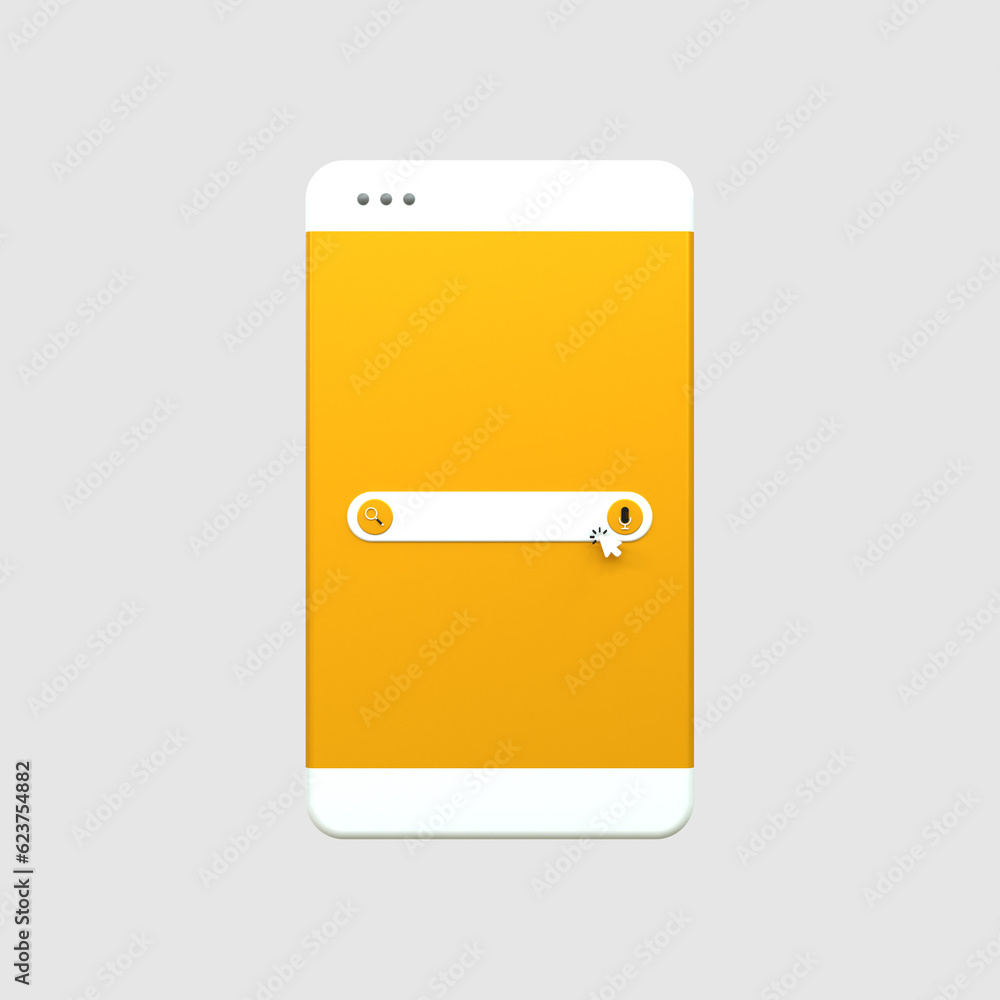 Aufkleber minimal realistic blank 3d search bar on pink background web search concept 3d rendering