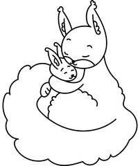 Squirrel Cute Character Coloring page