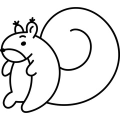 Squirrel Cute Character Coloring page