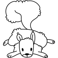 Squirrel Cute Character Coloring page