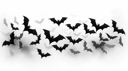 Halloween background with flying bats. Vector illustration. Eps 10.AI Generated