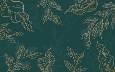 seamless floral pattern with leaves