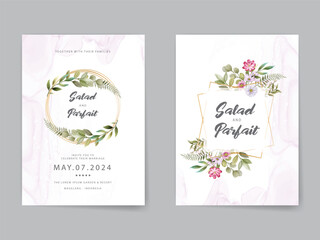 Obraz na płótnie Canvas beautiful floral watercolor wedding invitation card