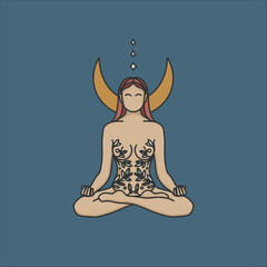 Celestial Woman logo design, feminine, boho woman