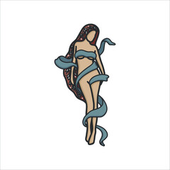 Celestial Woman logo design, feminine, boho woman