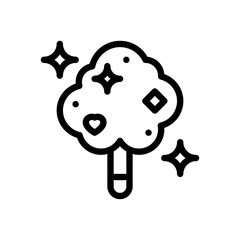 cotton candy line icon
