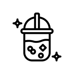 bubble tea line icon