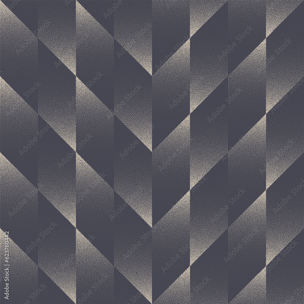 Poster check chevron zigzag grid seamless pattern vector dotwork abstract background. vintage textile desig