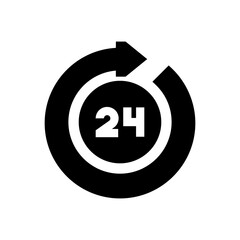 24 hours glyph icon