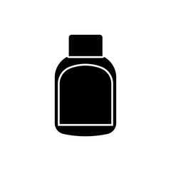 Cosmetic medicine bottle silhouette, skin care product silhouette vector