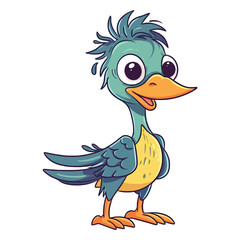 Naklejka premium Cute Troodon Dinosaur 2d Illustration