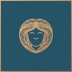 Celestial Woman logo design, feminine, boho woman