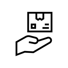 handle with care line icon