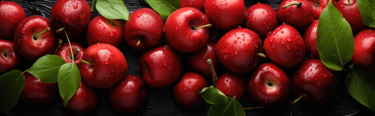 Fototapeta na wymiar Generative ai illustration of a Creative food summer red apple fruits banner