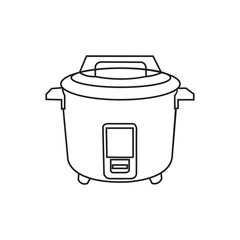 Electric rice cooker vector isolated.rice cooker outline, Hand drawn outline illustration, kitchen appliances element,flat rice electric cooker oven vector.Electric.rice electric cooker oven vector.
