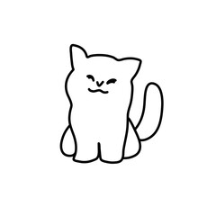 Doodle cartoon cat . Vector contour illustration for prints, clothing, packaging, stickers.