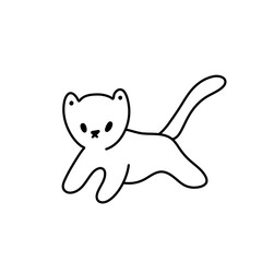 Doodle cartoon cat . Vector contour illustration for prints, clothing, packaging, stickers.