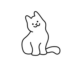 Doodle cartoon cat . Vector contour illustration for prints, clothing, packaging, stickers.