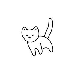 Doodle cartoon cat . Vector contour illustration for prints, clothing, packaging, stickers.