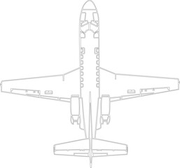 Top view illustration of airplane Citation Bravo