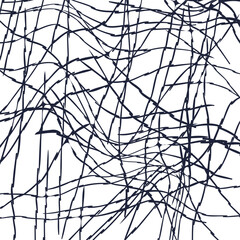 Barbed wire or a cluster of crooked thick lines - obrazy, fototapety, plakaty