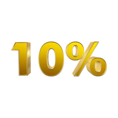 gold 3d text 10 percent off