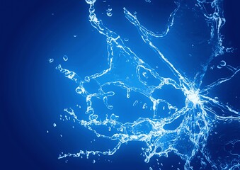 抽象的な青い水しぶきの3dイラスト