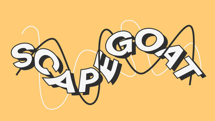 Modern Urban Scapegoat Typography Graffiti Art Template with Black and White Lines, Yellow Background