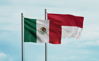Indonesia and Mexico flag