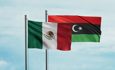 Libya and Mexico flag