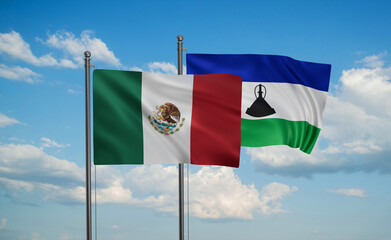 Lesotho and Mexico flag