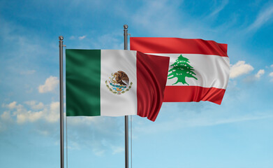 Lebanon and Mexico flag
