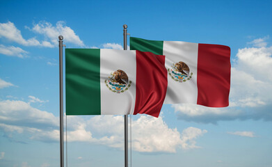 Two Mexico flags