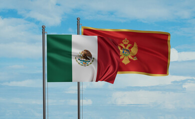 Montenegro and Mexico flag