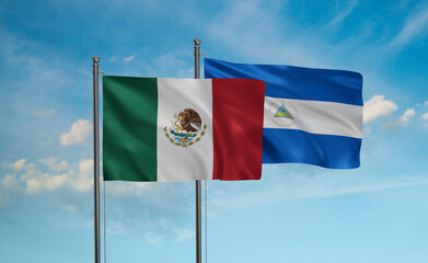 Nicaragua and Mexico flag