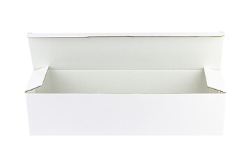 open box, blank white paper box empty, isolated from background