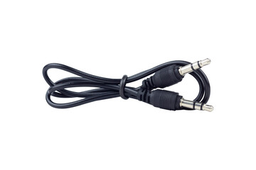 TRRS audio jack, aux cable isolated from background