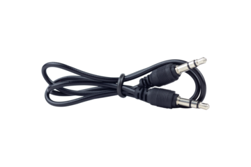 TRRS audio jack, aux cable isolated from background