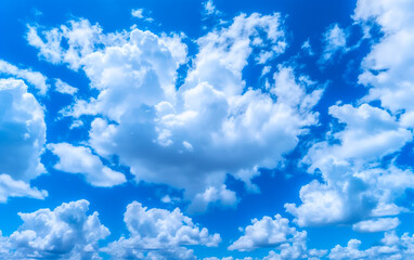 Naklejka na ściany i meble Beautiful image of white clouds on blue sky.