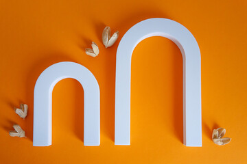 abstract background for the design of banners with geometric white shapes with a flower