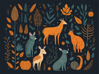 Autumn vector illustration poster 